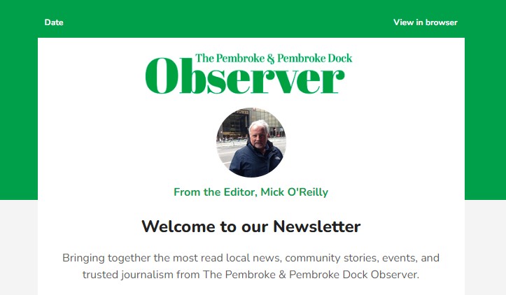 Pembroke And Pembroke Dock Observer newsletter sample