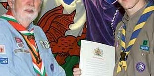 Royal date for Queen’s Scout Rhodri