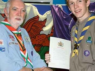 Royal date for Queen’s Scout Rhodri