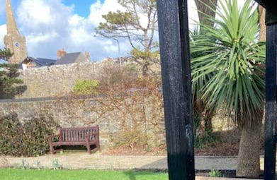 Raised bed frame at Gilroy Phillips Gardens, Tenby