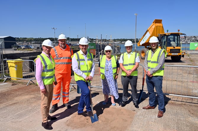 Representatives from across the region came together to celebrate the start of the construction of a new supersize slipway at Pembroke Port 