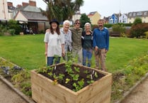 Green Flag flying at Tenby Edible Community Garden