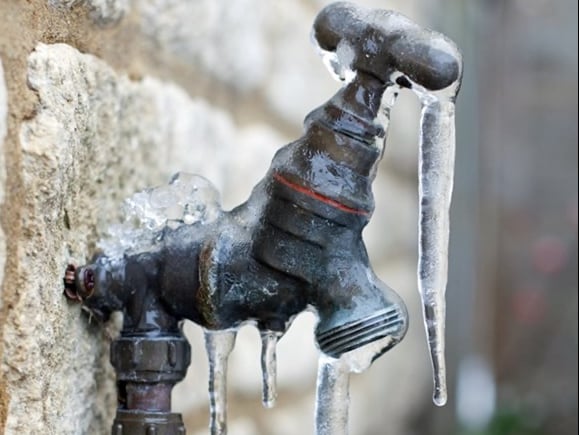 Welsh Water issued a picture of a frozen water pipe as it advises customers to lag pipes