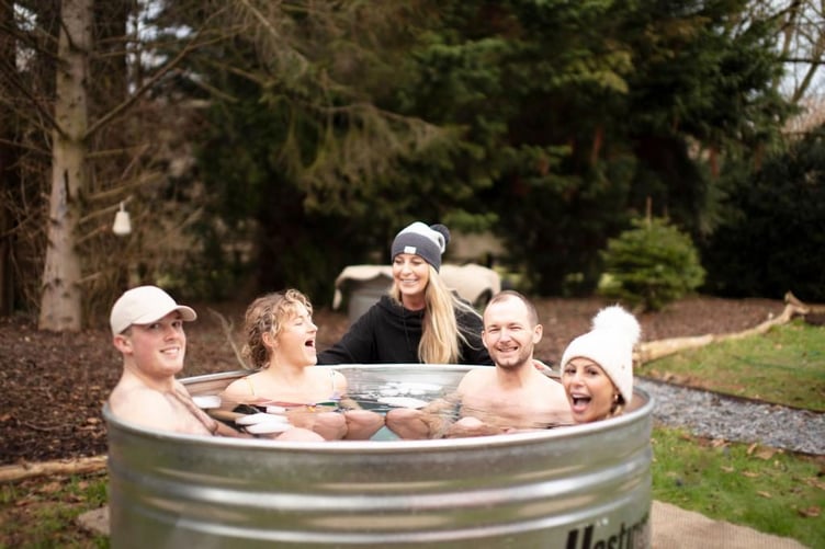 January wellness - family in an ice bath