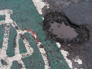 Ever worsening pothole problem a serious safety risk to cyclists
