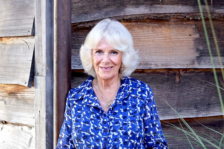 LOSTWITHIEL, ENGLAND - JULY 19: Camilla, Duchess of Cornwall attends a reception to celebrate the launch of The Prince's Countryside Fund's Confident Rural Communities Network at the Duchy of Cornwall Nursery on July 19, 2021 in Lostwithiel, United Kingdom.
