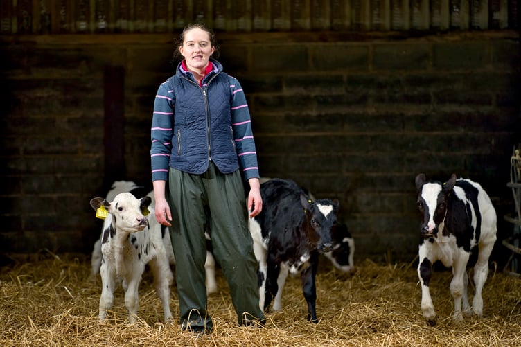Farming Connect:
Farming Connect e-learning & CPD training - Hannah Phillips pictured on her family farm, Great Molleston, Nr. Narberth in Pembrokeshire.
Hannah has completed a range of Farming Connectâs e-learning modules and Continual Professional Development training, having returned to the family farm in 2015. She has since undertaken the role of looking after the dairy calves - along with maintaining her record of learning via Storfa Sgillau, Farming Connectâs online record keeping tool. She is pictured with her Farming Connect Development Officer Susie Morgan, who helped Hannah access some of the courses.
Pic by: RICHARD STANTON.
Tel: (01432) 358215 / Mob: (07774) 286733. Email: richard@stantonphotographic.com
All rights 08/02/23, (please see terms of repro use).
www.stantonphotographic.com
Image is copyrighted - © 2023.