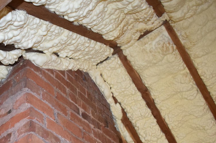 Roof foam insulation