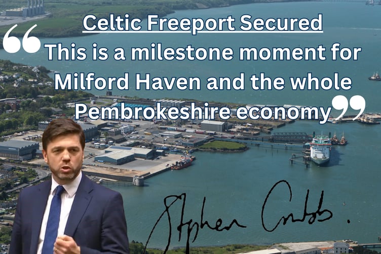 Stephen Crabb MP welcoming Celtic Freeport
