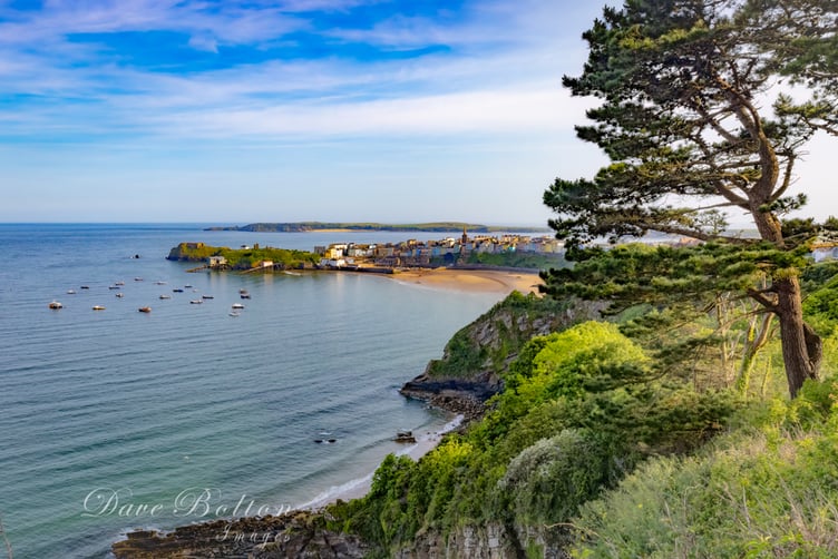 The view towards Tenby above Waterwynch - where land and sea meet