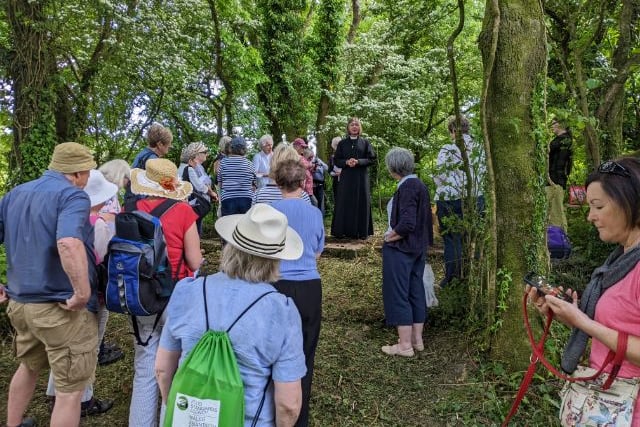 Around 30 pilgrims gathered at Church of St LeonardÕs, Loveston to process to the site of the Loveston Mining Disaster of 1936, enjoy a picnic lunch and leave a cross to remember those who died.