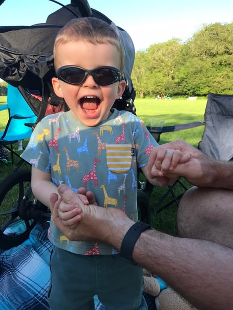 Picture: Griff, aged four-and-a-half, is excited to be going to Folly Farm for a day out, courtesy of Guide Dogs Cymru