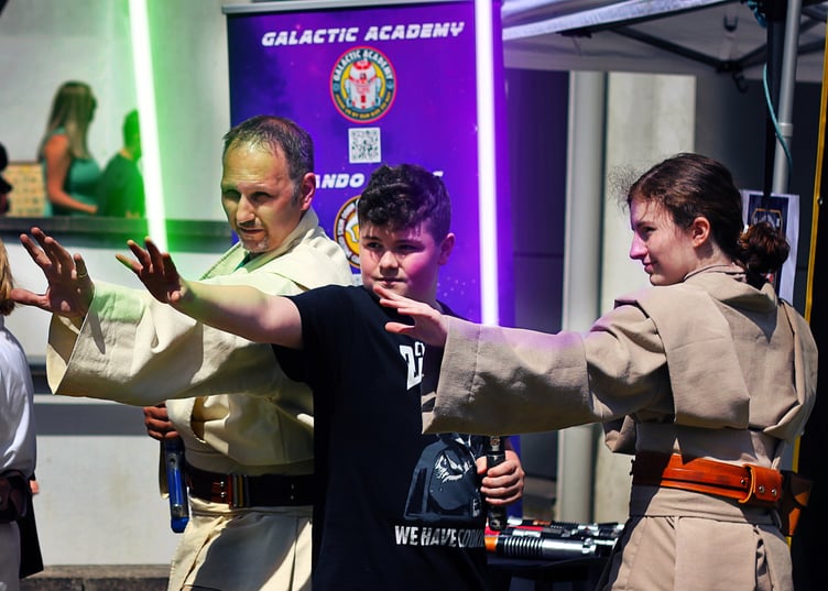 Lightsaber training at the Falcon Fun Day, Pembroke Dock Heritage Centre