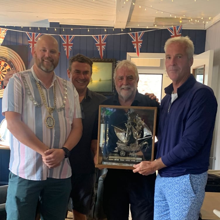 New Tenby Mayor Cllr Dai Morgan, Dan Jackson, Commodore Terry Evans and Matt Goldwait.