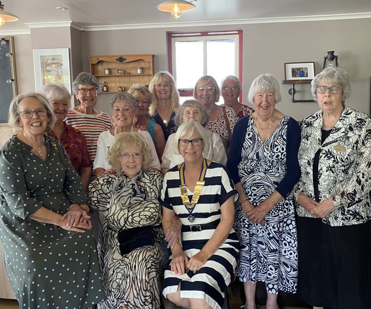 Inner Wheel ladies with outgoing president Val