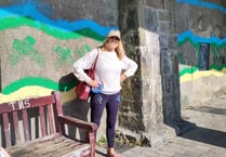 Tenby Urban Thinkscape mural begins at North Beach zigzag