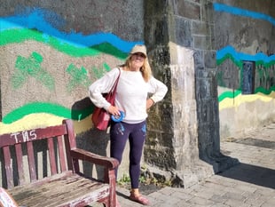 Tenby Urban Thinkscape mural begins at North Beach zigzag