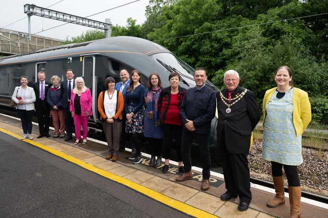 guests and stakeholders at Swindon to greet the newly-named train