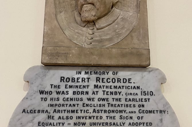 Robert Recorde memorial, St Mary's Church, Tenby