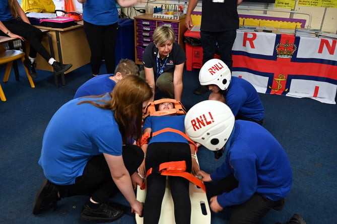 The RNLI’s role play rescue gave pupils an insight into the consequences of tombstoning