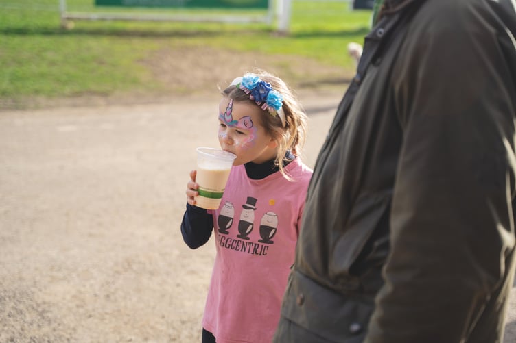 Enjoying Golden Hooves milk