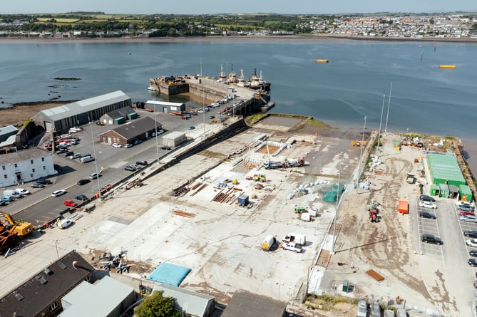 An extended slipway has been constructed at Pembroke Port as part of the Pembroke Dock Marine project.