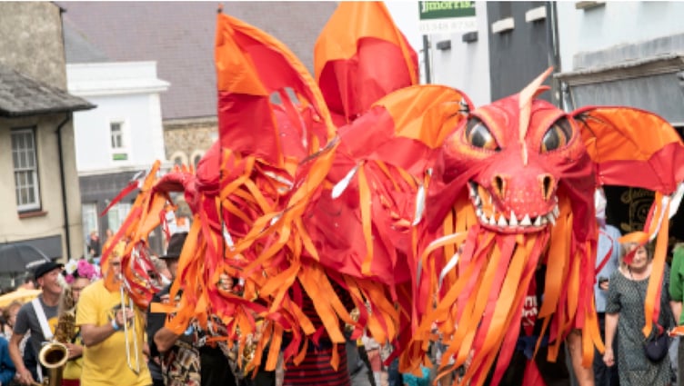 Dragon parade at Fishguard