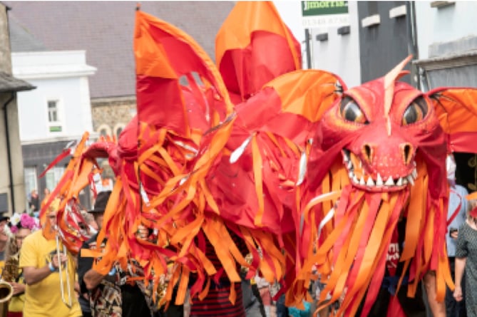 Dragon parade at Fishguard