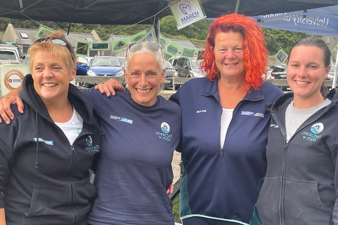 Heledd Williams, Denise Williams, Helen Heaton and Liz Collyer after completing the challenge