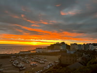 Tenby Harbour sunrise and magical fog snapped up by visitor