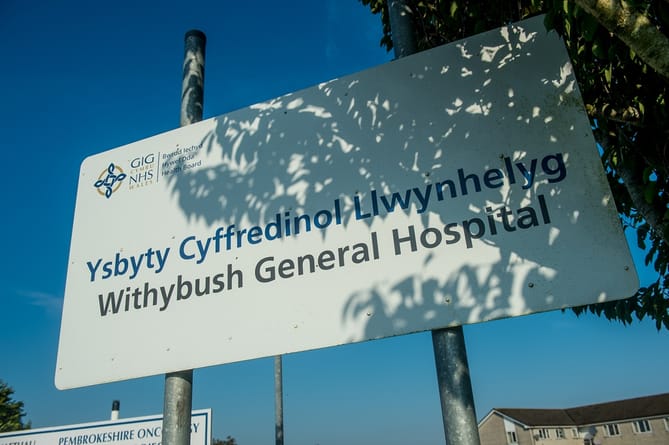 Withybush Hospital sign