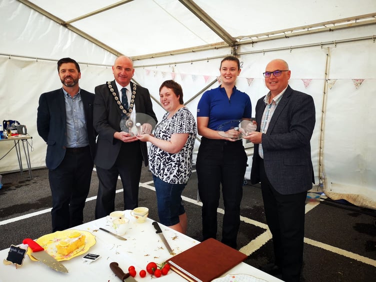 Paul Davies MS, Stephen Crabb MP and Cllr Thomas Tudor are pictured with winner Amber Baker and PCSO Beth Hawkridge, who supported her