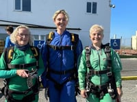 Staff skydive raises £2,000 for South Pembrokeshire Hospital ward