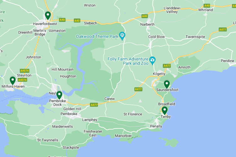 Map showing the Alive and Kicking local Library Ball Network outlets