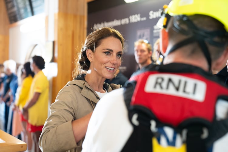 Princess Kate talks to RNLI Volunteer at St Davids Lifeboat Station