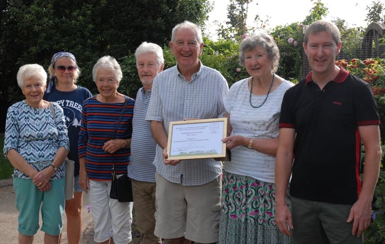 Pictured are, from the left, Linda Titterton, Julie Davies, Joan Nichols (Saundersfoot in Bloom members), Steve Balding (SCC groundsman), Martyn Williams BEM and Rosemary Hayes MBE (Members of both Saundersfoot in Bloom and Saundersfoot Community Council) and David Cox (Horticultural expert).