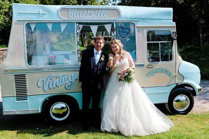Sam and Steve Palmer with the Top Class Cars Bluebelle vintage Ice-Cream van