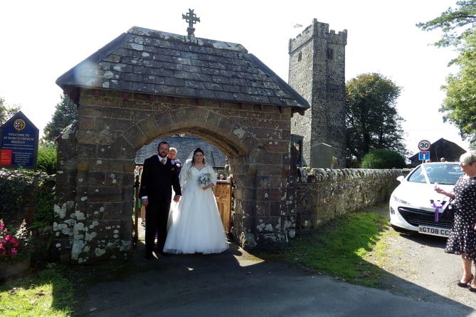 Sarah and Dan at St Mary's Church, Begelly