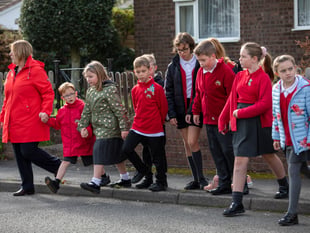 Families take to their feet this International Walk to School Month