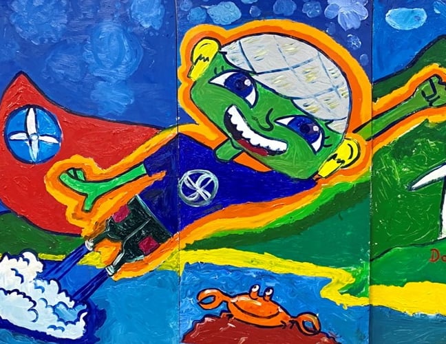 Energy Warrior mural at Saundersfoot