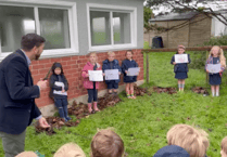 Hedgehog Hotels officially opened at Haverfordwest school