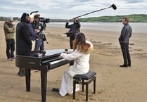 Rhod Gilbert chooses Llansteffan Beach for Stand Up To Cancer filming