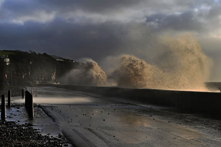 Wild waves at Amroth during Storm Ciarán