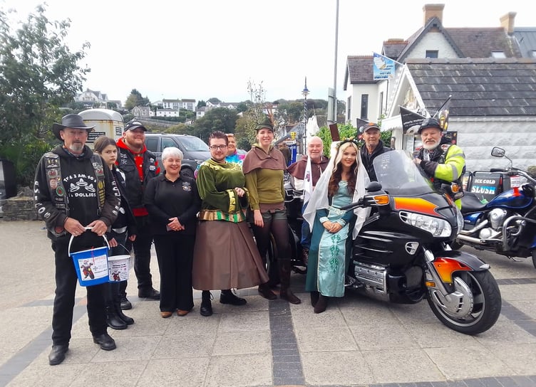 Members of the 3 Amigos Motorcycle Group and Dollies at Saundersfoot
