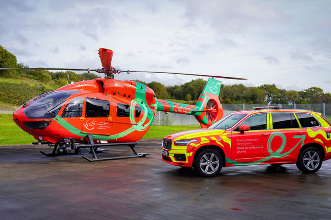 Wales Air Ambulance and vehicle