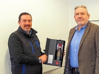 Debut bottle of WWII commemorative Cognac presented to The VC Gallery