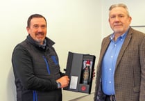 Debut bottle of WWII commemorative Cognac presented to The VC Gallery