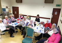 Penally WI members make rag wreaths