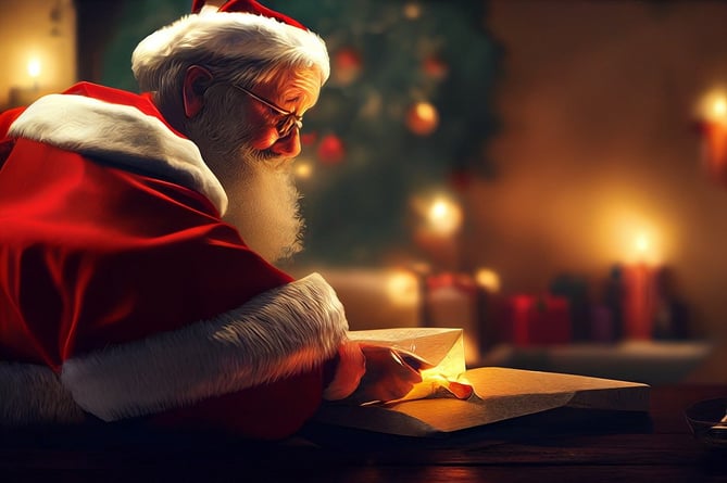 Santa reading letter