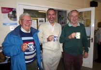 Pembrokeshire Libraries visitor and winch man at Tenby Friendship Club